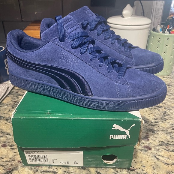 Puma Shoes - Women’s Puma Twilight Blue Suede Sneakers